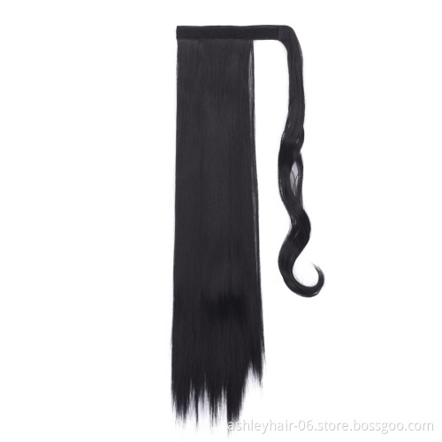Julianna hair 26" wrap around ponytail yaki heat resistant kinky with base long full body synthetic braid wrap around ponytail